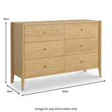 Cavell Oak 6 Drawer Chest Natural  from Roseland Furniture