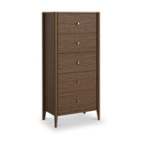 Cavell Oak 5 Drawer Tall Boy Chest Brown from Roseland Furniture