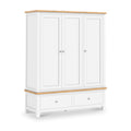 Farrow-XL-Triple-Wardrobe-w-2Drawer-white from Roseland Furniture