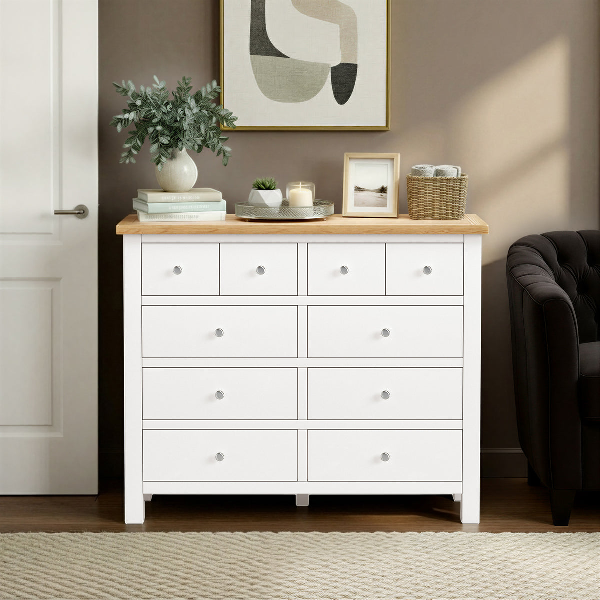 Farrow-4-over-6-drawer-chest-white  from Roseland Furniture