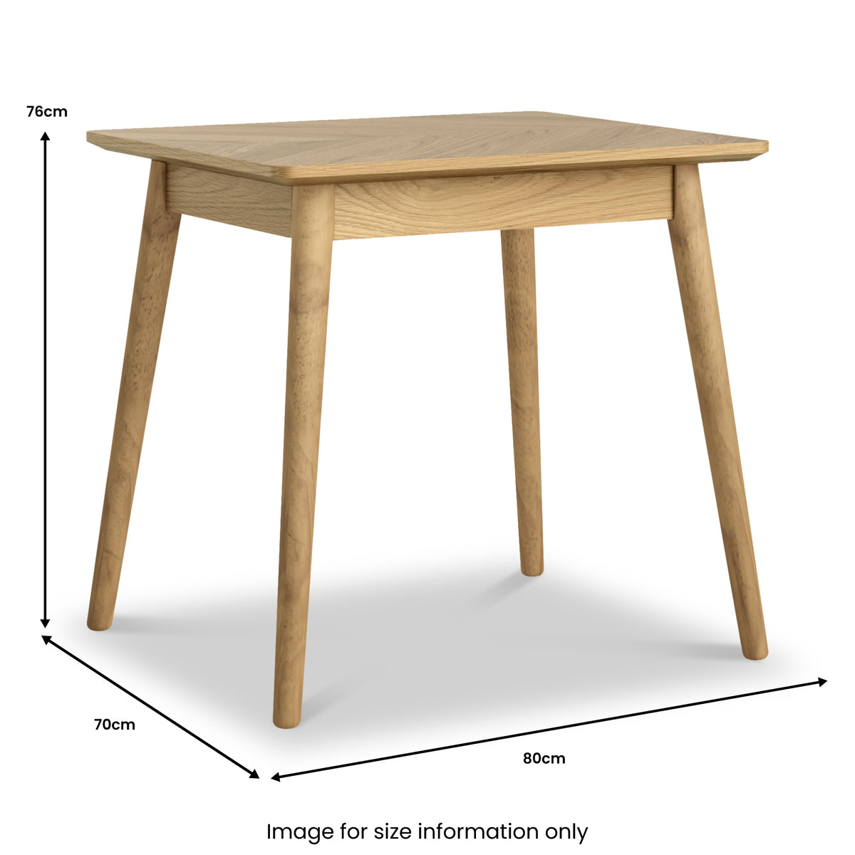 Flintham OakHerringbone 80cm Bistro Dining Table | Roseland