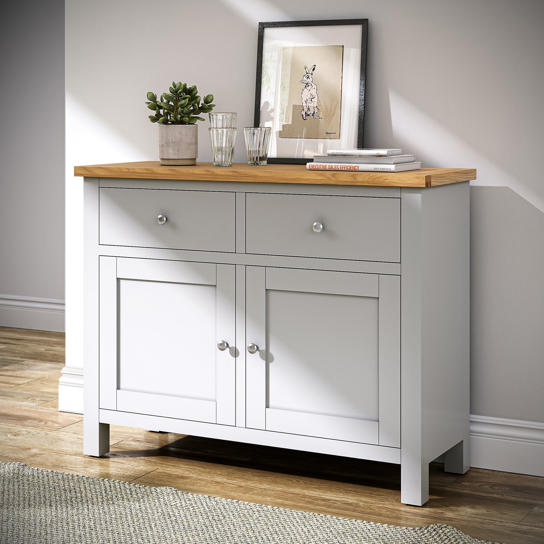 Farrow-xl-2-door-and-2-drawer-sideboard-grey from Roseland Furniture