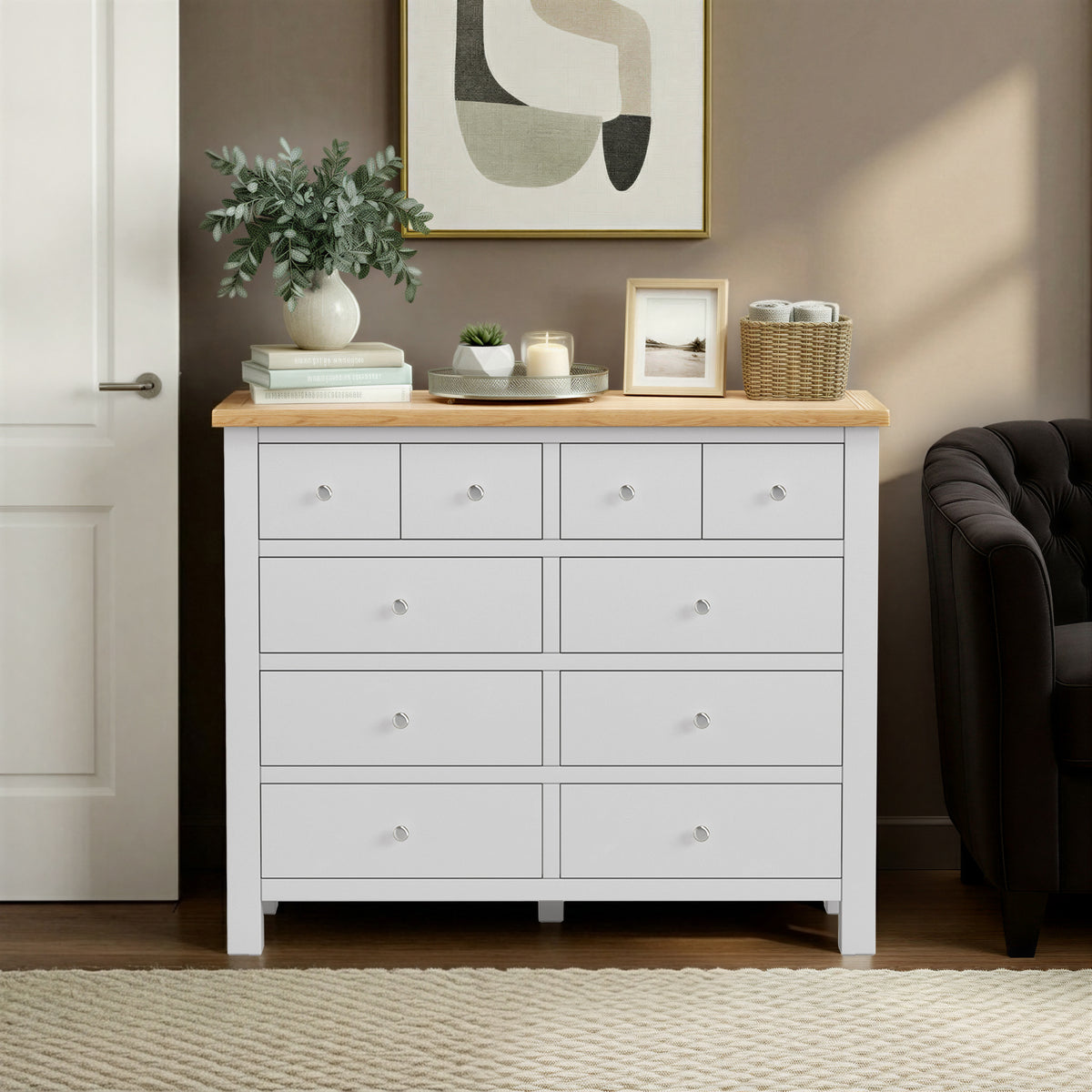 Farrow-4-over-6-drawer-chest-grey  from Roseland Furniture