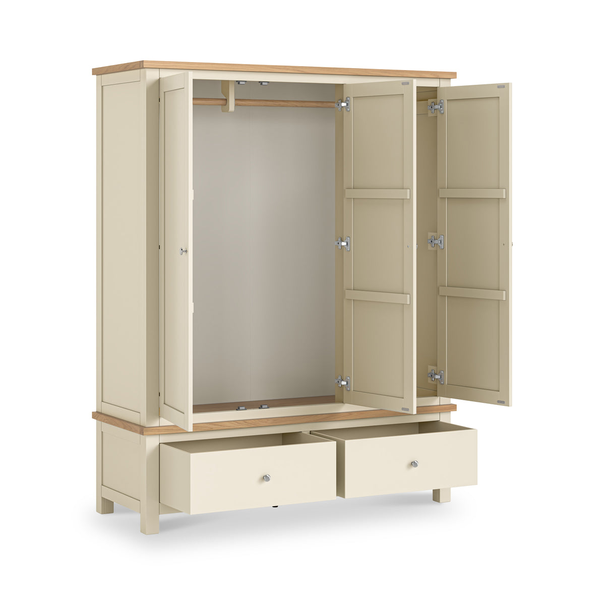 Farrow XL Triple Wardrobe with 2 Drawers from Roseland Furniture
