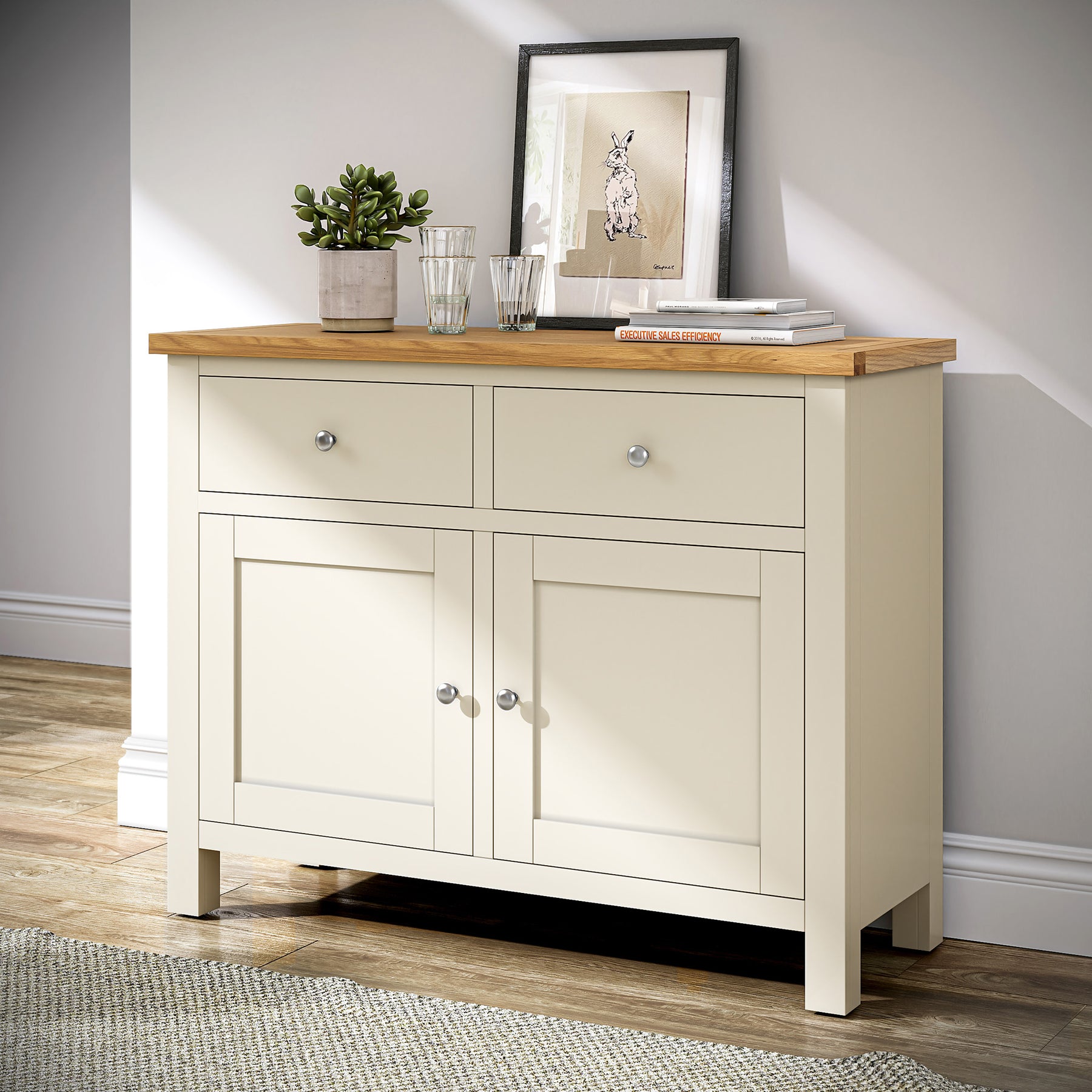 Farrow-xl-2-door-and-2-drawer-sideboard-cream from Roseland Furniture