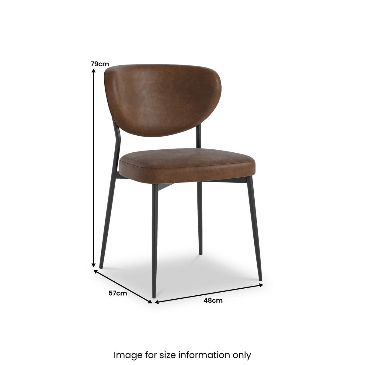 Alfaro Faux Leather Dining Chair Brown from Roseland Furniture