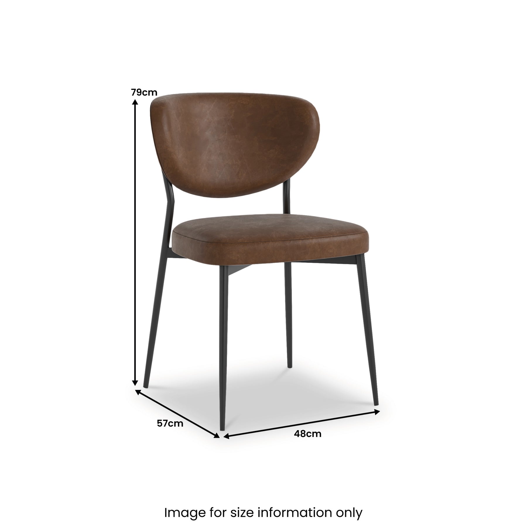 Alfaro Faux Leather Dining Chair Brown from Roseland Furniture