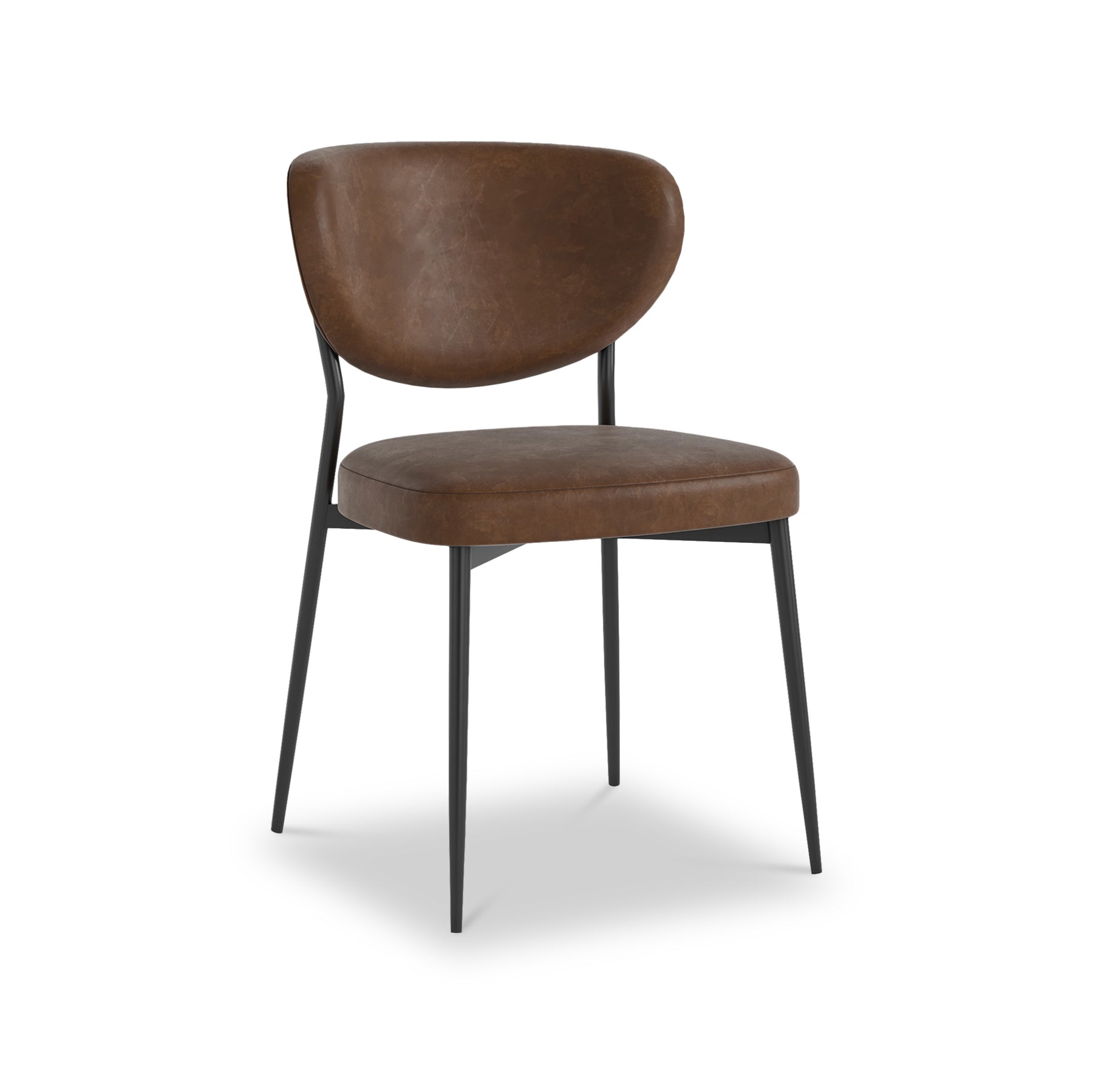 Alfaro Faux Leather Dining Chair Brown from Roseland Furniture