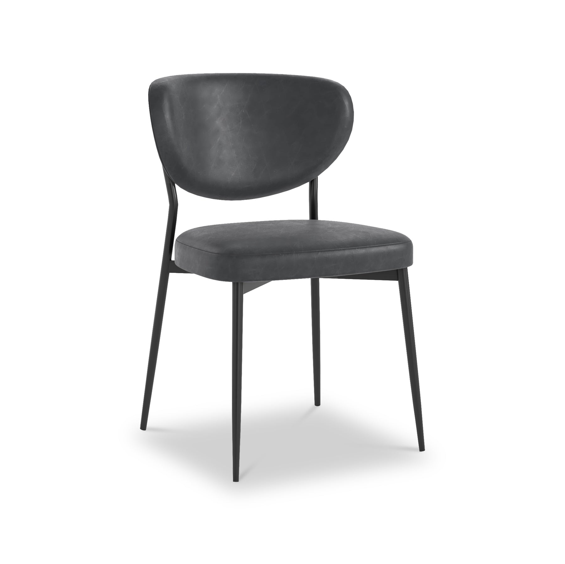 Alfaro Faux Leather Dining Chair Charcoal from Roseland Furniture
