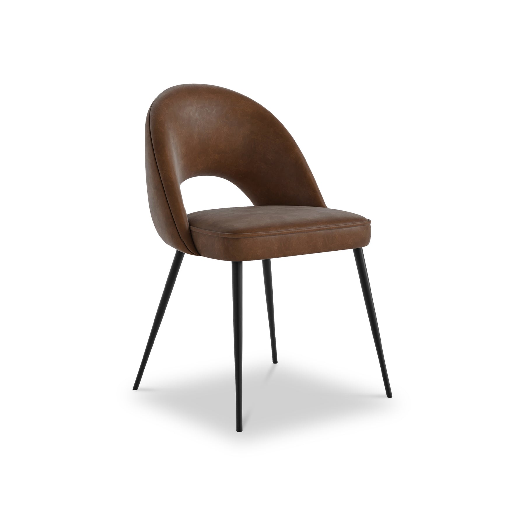 Connoly Faux Leather Dining Chair Brown from Roseland Furniture