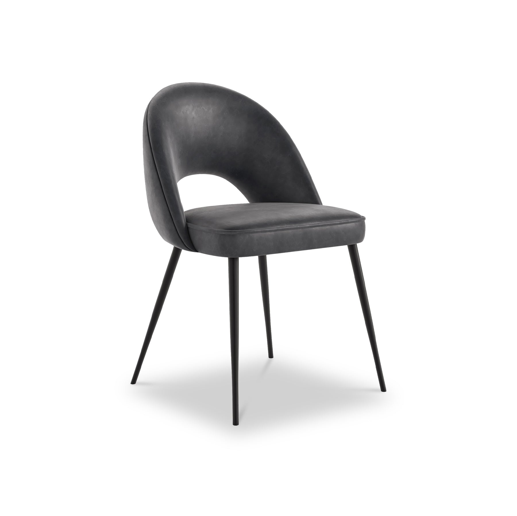 Connoly Faux Leather Dining Chair Charcoal from Roseland Furniture