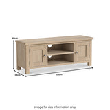 Treland Washed Oak 125cm Large TV Unit from Roseland Furniture