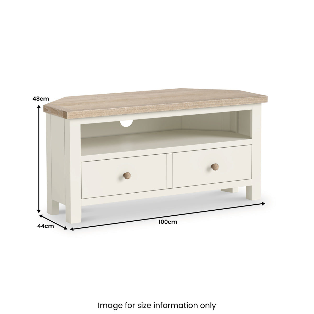 Trelan 2 Drawer Corner TV Unit Coconut from Roseland Furniture
