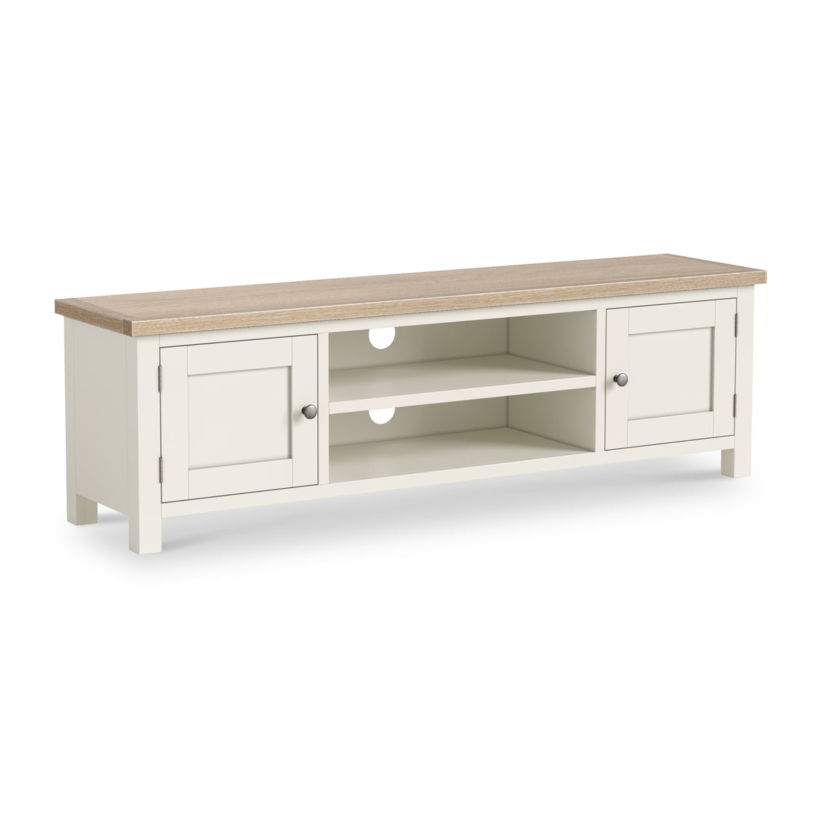 Trelan 160cm Extra Large TV Unit Coconut Angle2 from Roseland Furniture