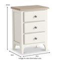 Celine Coconut White Oak Top 3 Drawer Bedside from Roseland Furniture