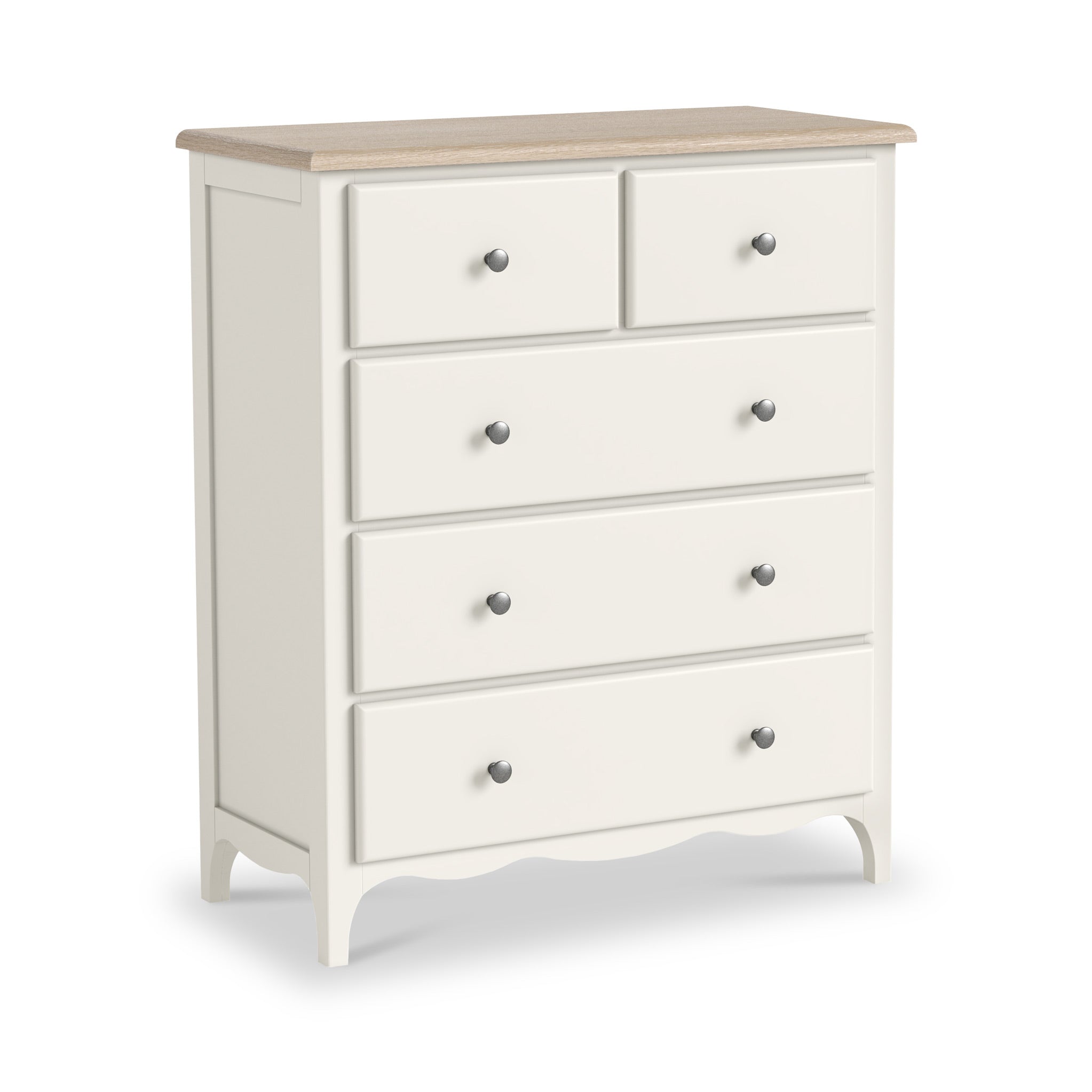 Celine Coconut White 2 Over 3 Drawer Chest of Drawers | Roseland
