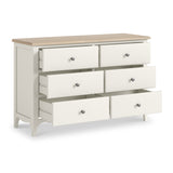 Celine Coconut White Oak Top 6 Drawer Chest from Roseland Furniture