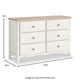 Celine Coconut White Oak Top 6 Drawer Chest from Roseland Furniture