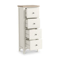 Celine Coconut White Oak Top 4 Drawer Tallboy Chest from Roseland Furniture