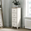 Celine Coconut White Oak Top 4 Drawer Tallboy Chest from Roseland Furniture