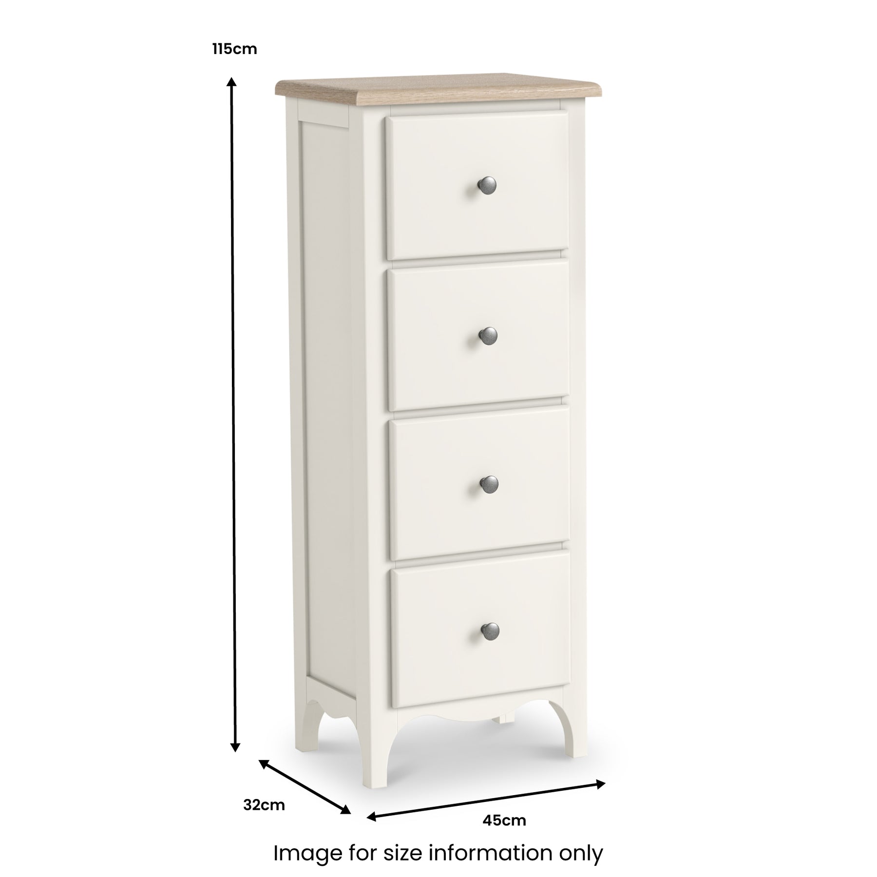 Celine Coconut White Oak Top 4 Drawer Tallboy Chest from Roseland Furniture