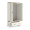 Celine Coconut White Oak Top Double Wardrobe from Roseland Furniture