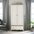 Celine Coconut White Oak Top Double Wardrobe from Roseland Furniture