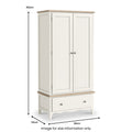 Celine Coconut White Oak Top Double Wardrobe from Roseland Furniture