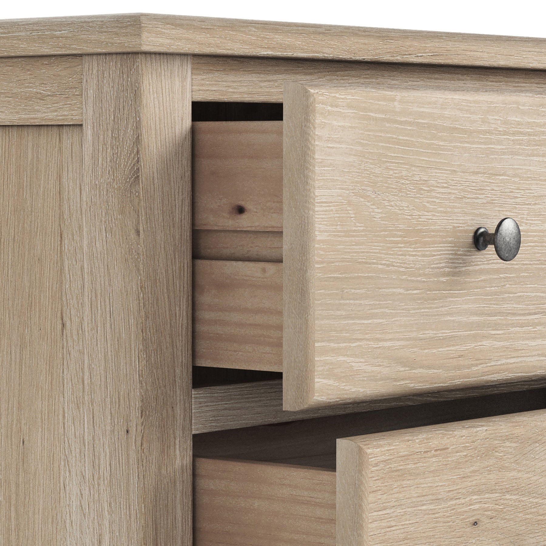Celine Washed Oak 2 Drawer Bedside from Roseland Furniture
