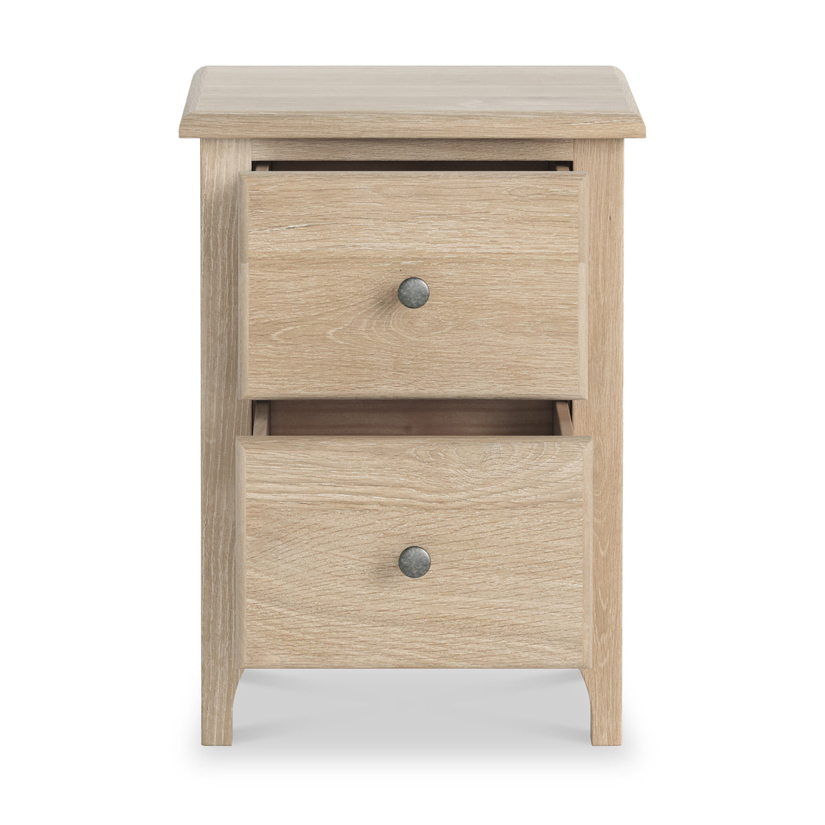 Celine Washed Oak 2 Drawer Bedside from Roseland Furniture