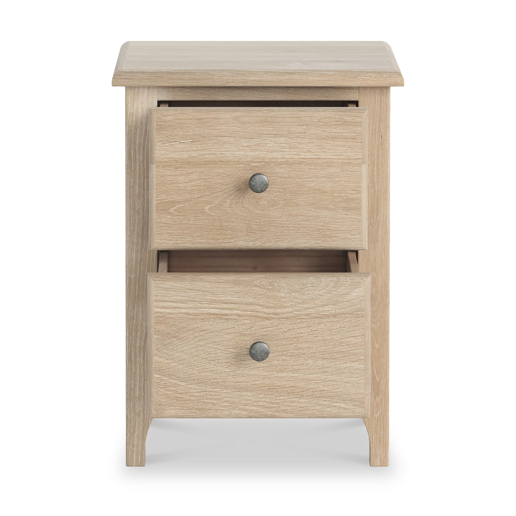 Celine Washed Oak 2 Drawer Bedside from Roseland Furniture