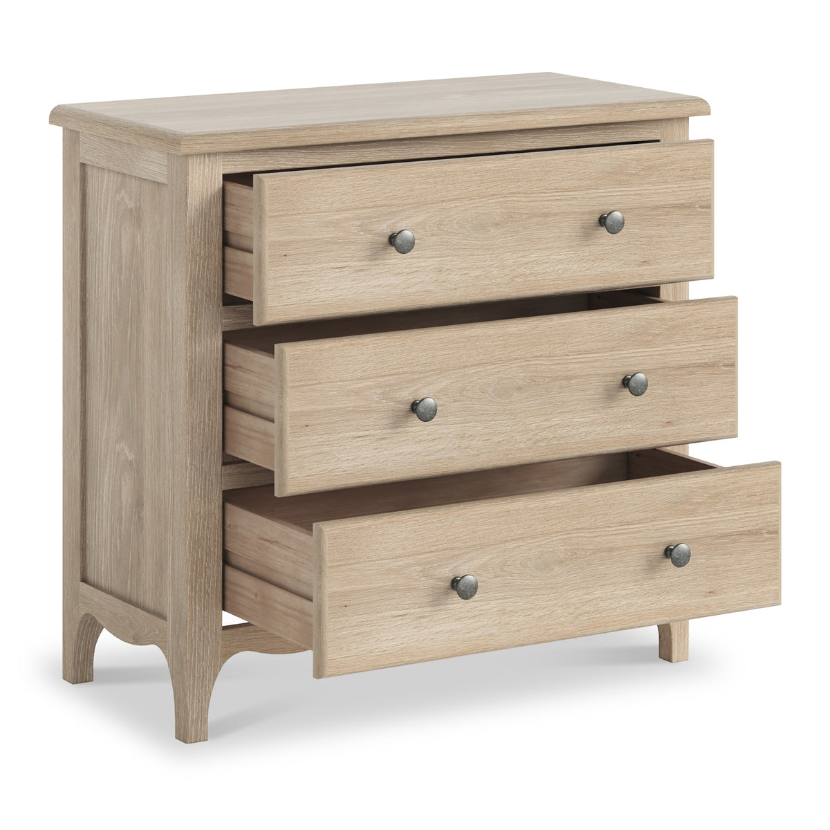 Celine Washed Oak 3 Drawer Chest from Roseland Furniture