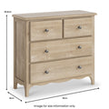 Celine Washed Oak 2 Over 2 Drawer Chest dimensions