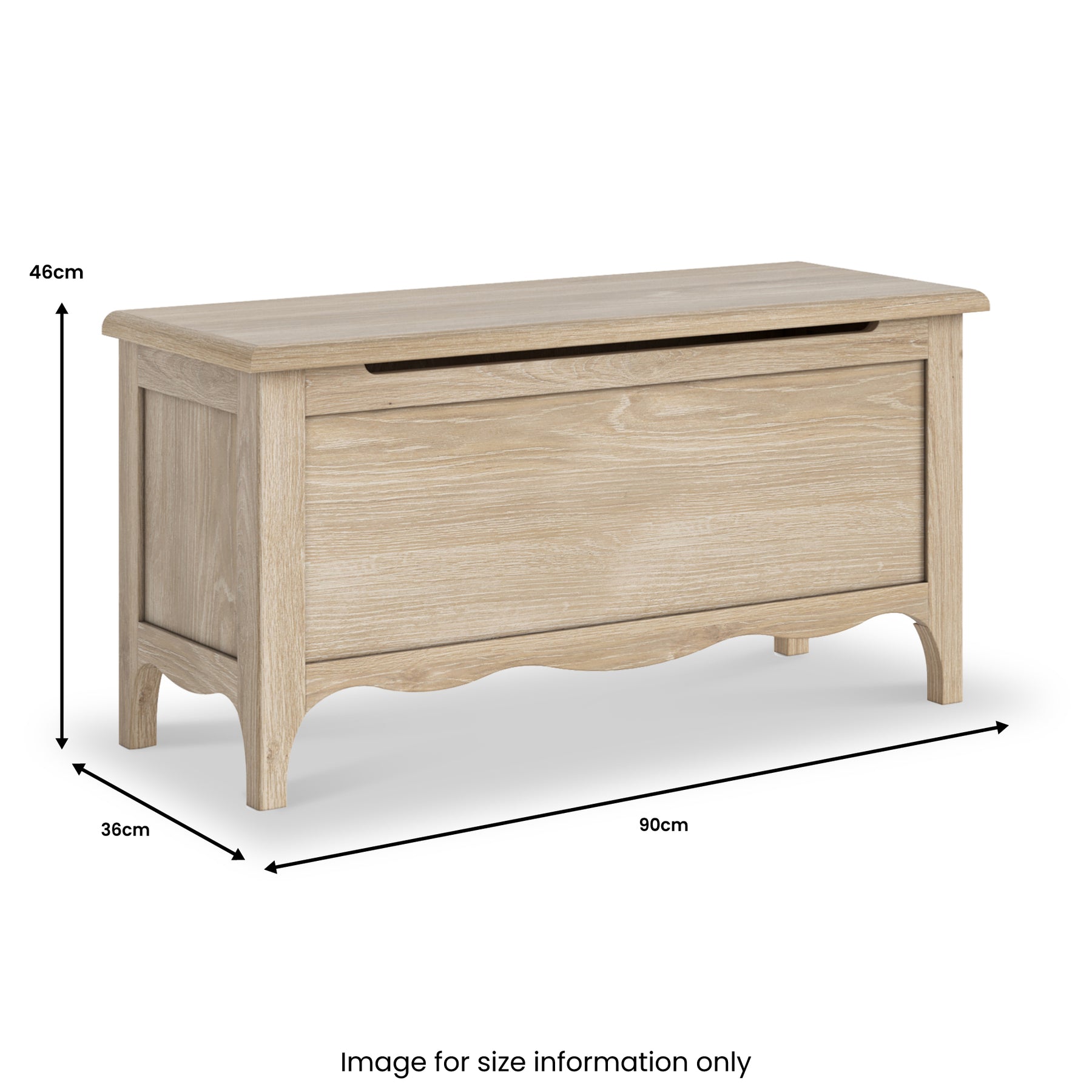 Celine Washed Oak Blanket Box dimensions