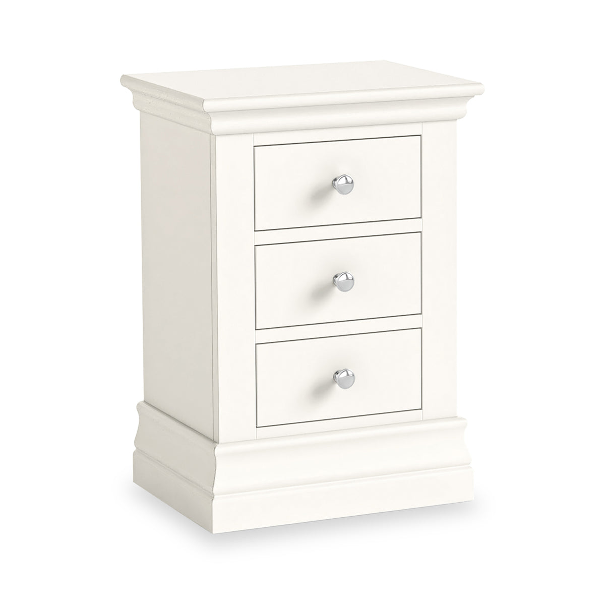 Ingleby 3 Drawer Bedside Coconut White from Roseland Furniture