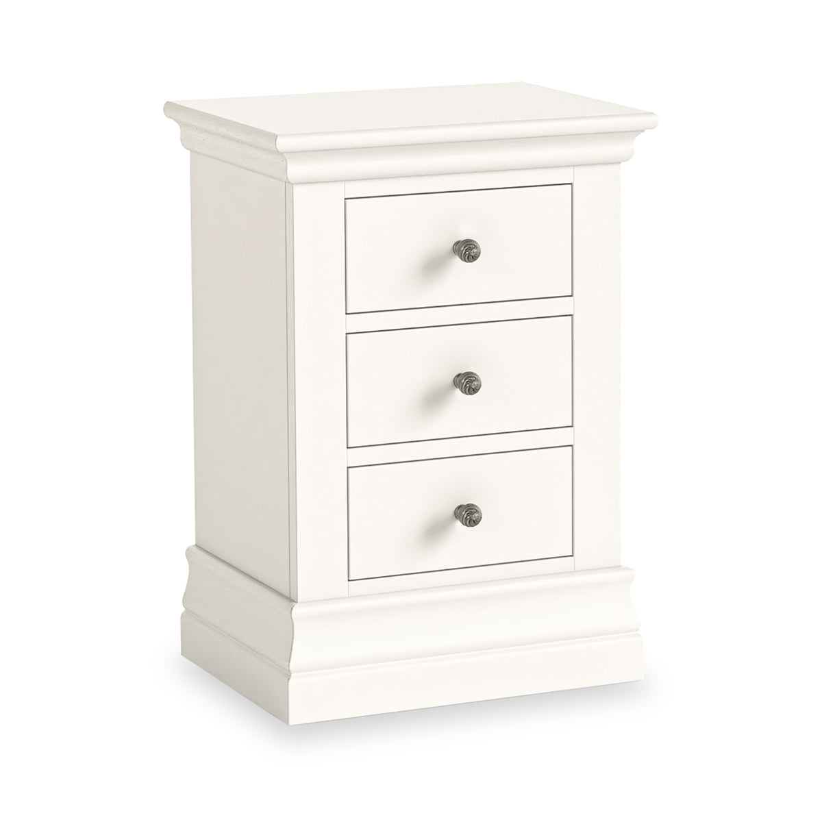 Ingleby 3 Drawer Bedside Coconut White from Roseland Furniture