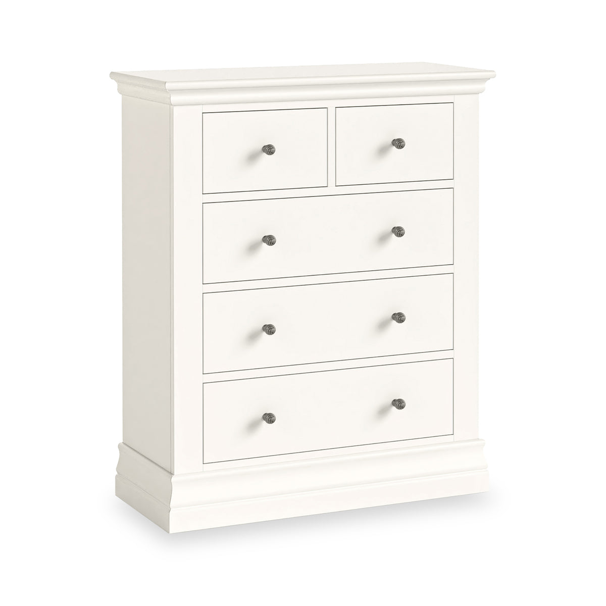 Ingleby 2 over 3 Drawer Chest Coconut White from Roseland Furniture