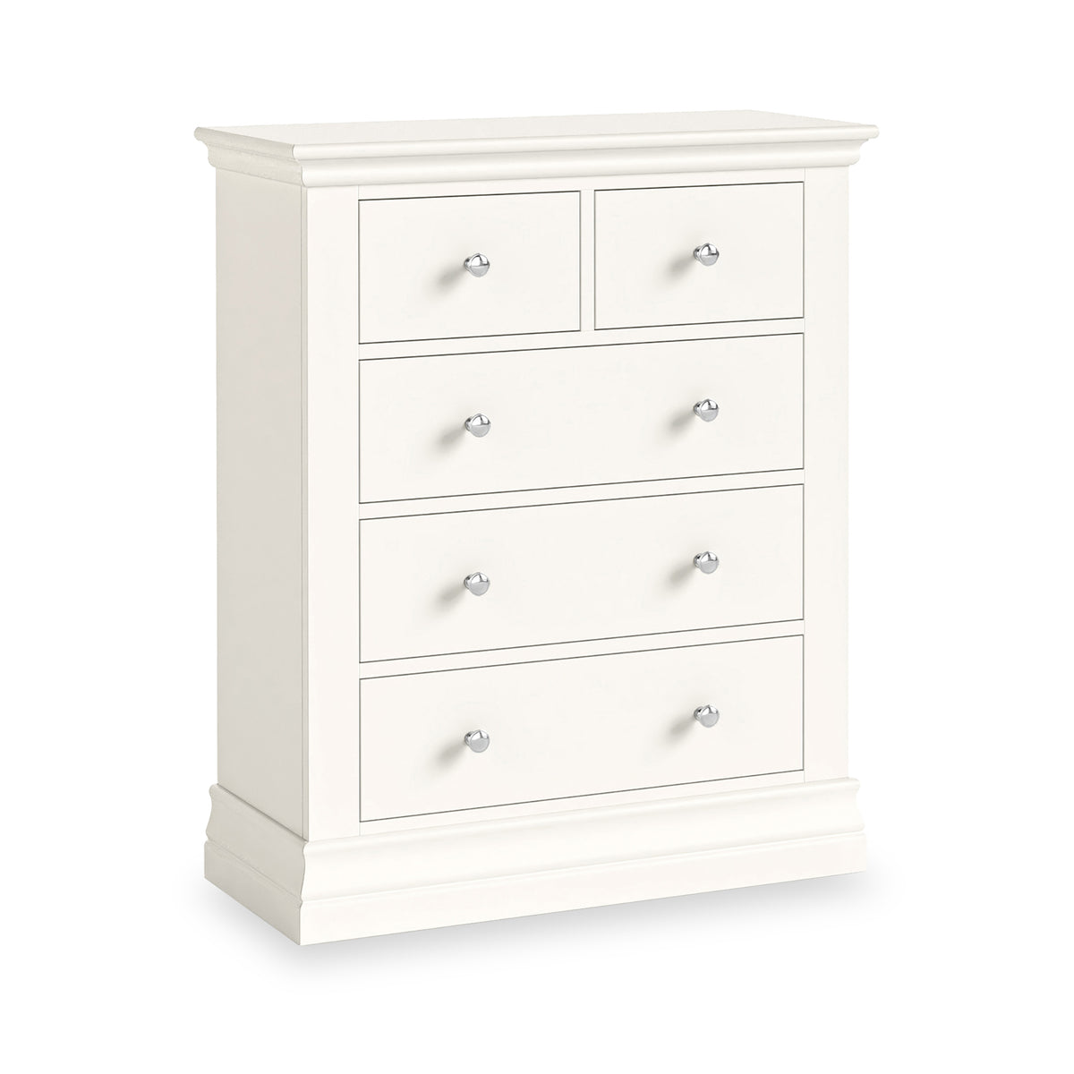 Ingleby 2 over 3 Drawer Chest Coconut White from Roseland Furniture