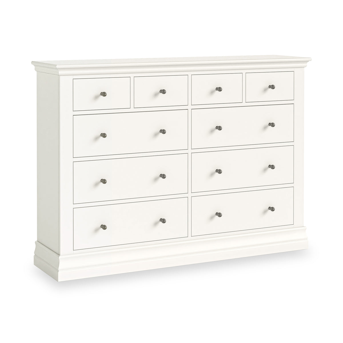 Ingleby 4 over 6 Drawer Chest Coconut White from Roseland Furniture