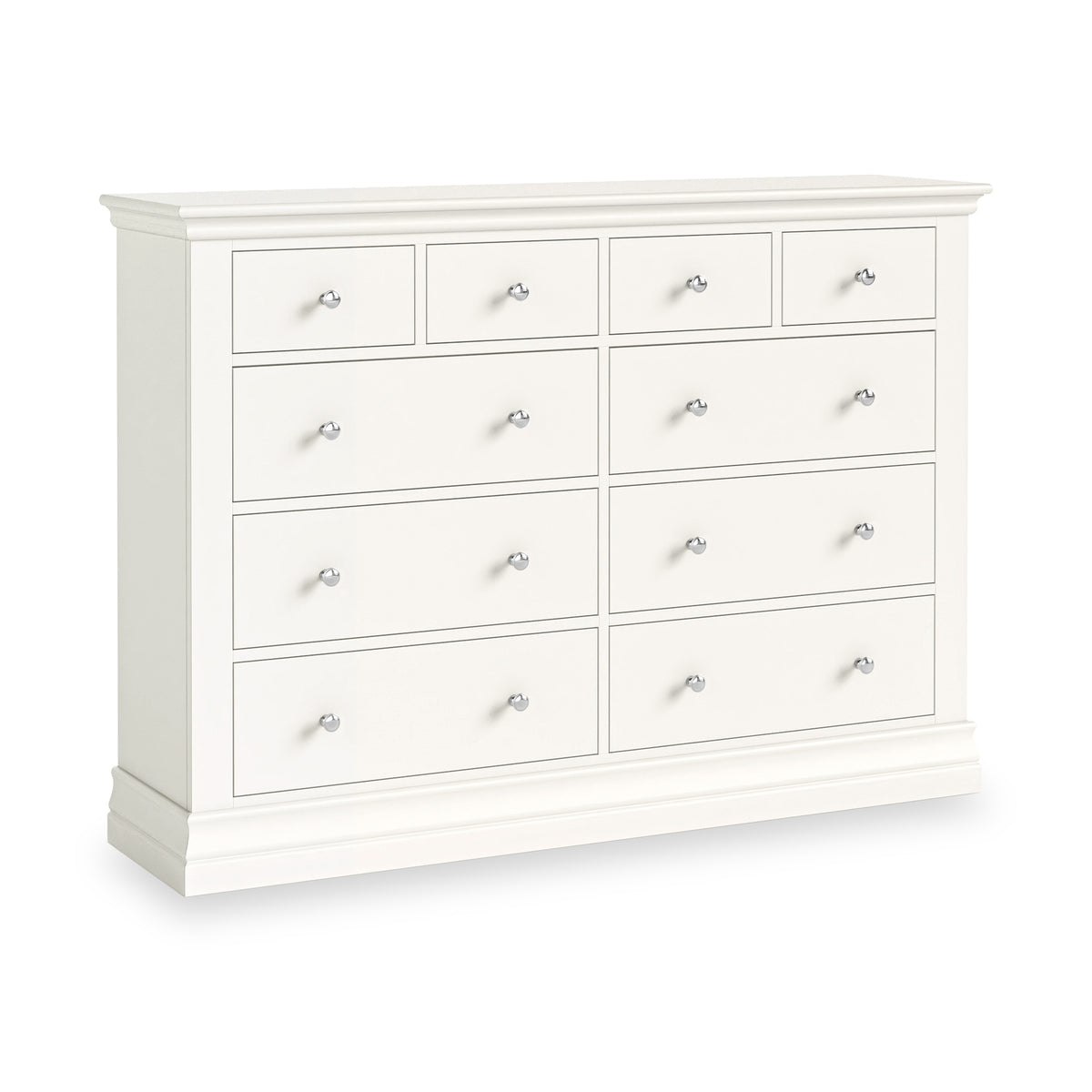 Ingleby 4 over 6 Drawer Chest Coconut White from Roseland Furniture