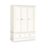 Ingleby Triple Wardrobe with Drawers Coconut White from Roseland Furniture