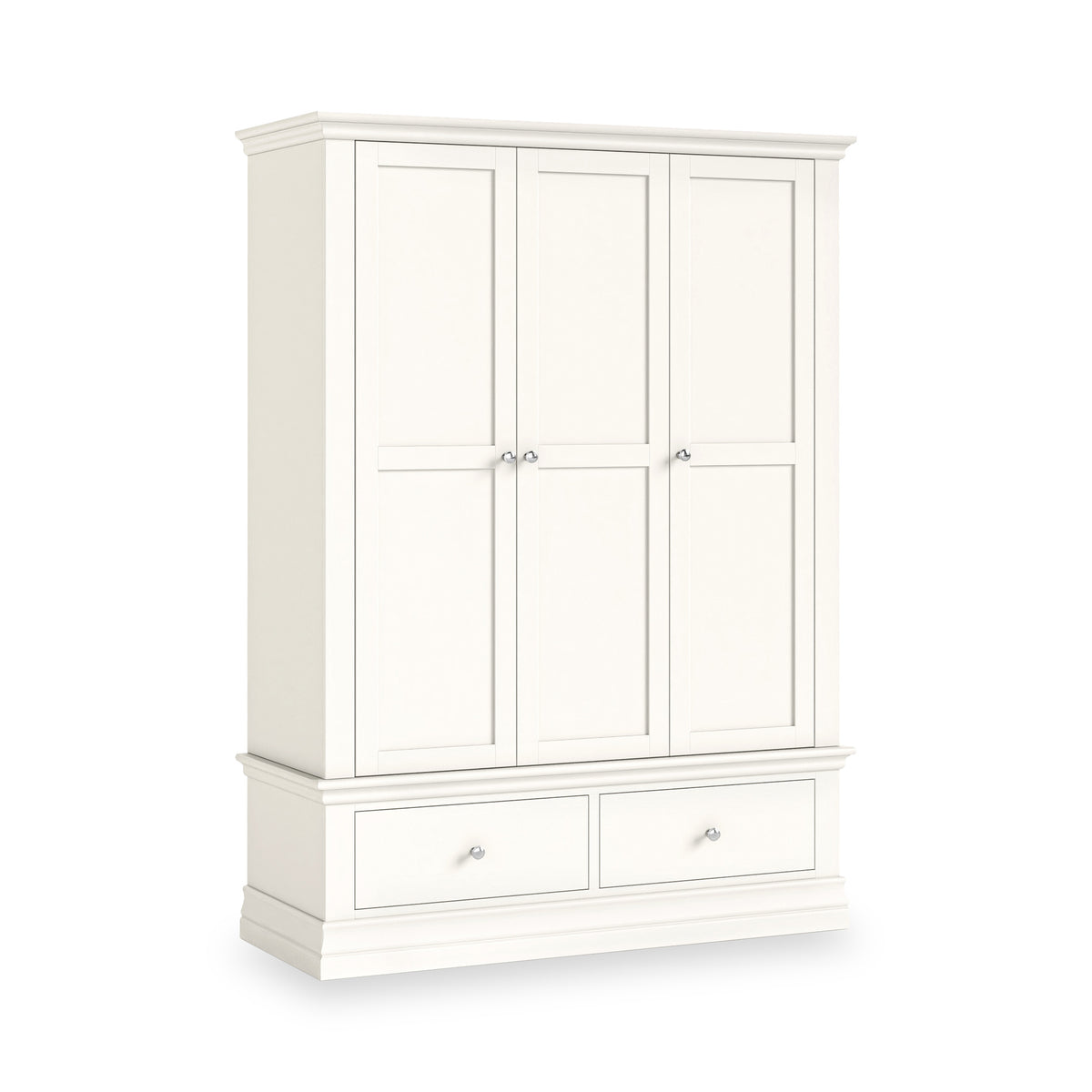 Ingleby Triple Wardrobe with Drawers Coconut White from Roseland Furniture