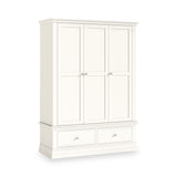 Ingleby Triple Wardrobe with Drawers Coconut White from Roseland Furniture
