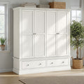 Ingleby 4 Door Wardrobe with Drawers Coconut White from Roseland Furniture