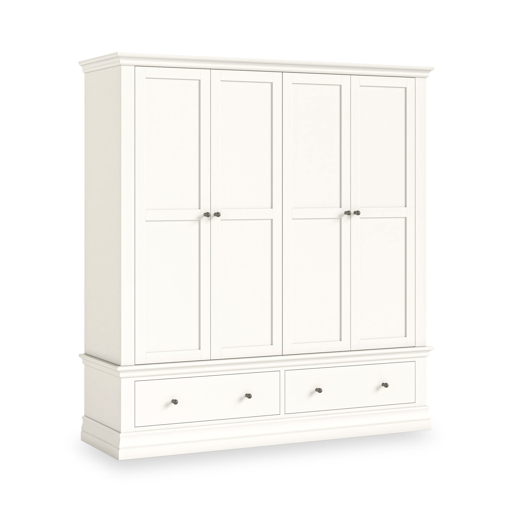 Ingleby 4 Door Wardrobe with Drawers Coconut White from Roseland Furniture
