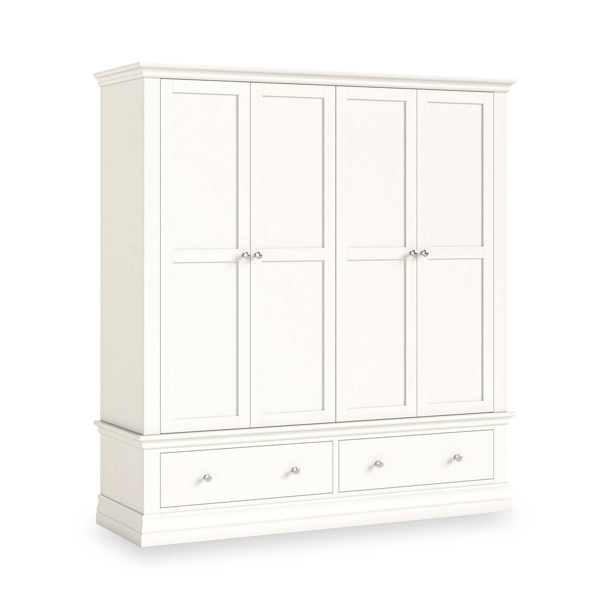 Ingleby 4 Door Wardrobe with Drawers Coconut White from Roseland Furniture
