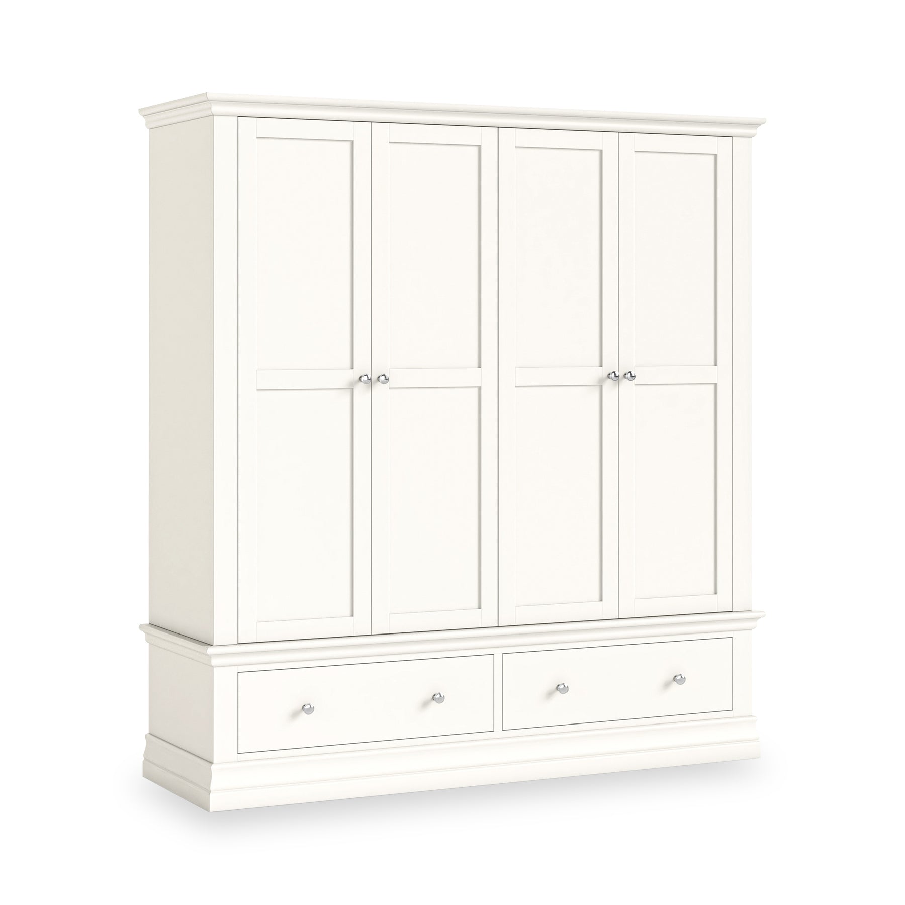 Ingleby 4 Door Wardrobe with Drawers Coconut White from Roseland Furniture