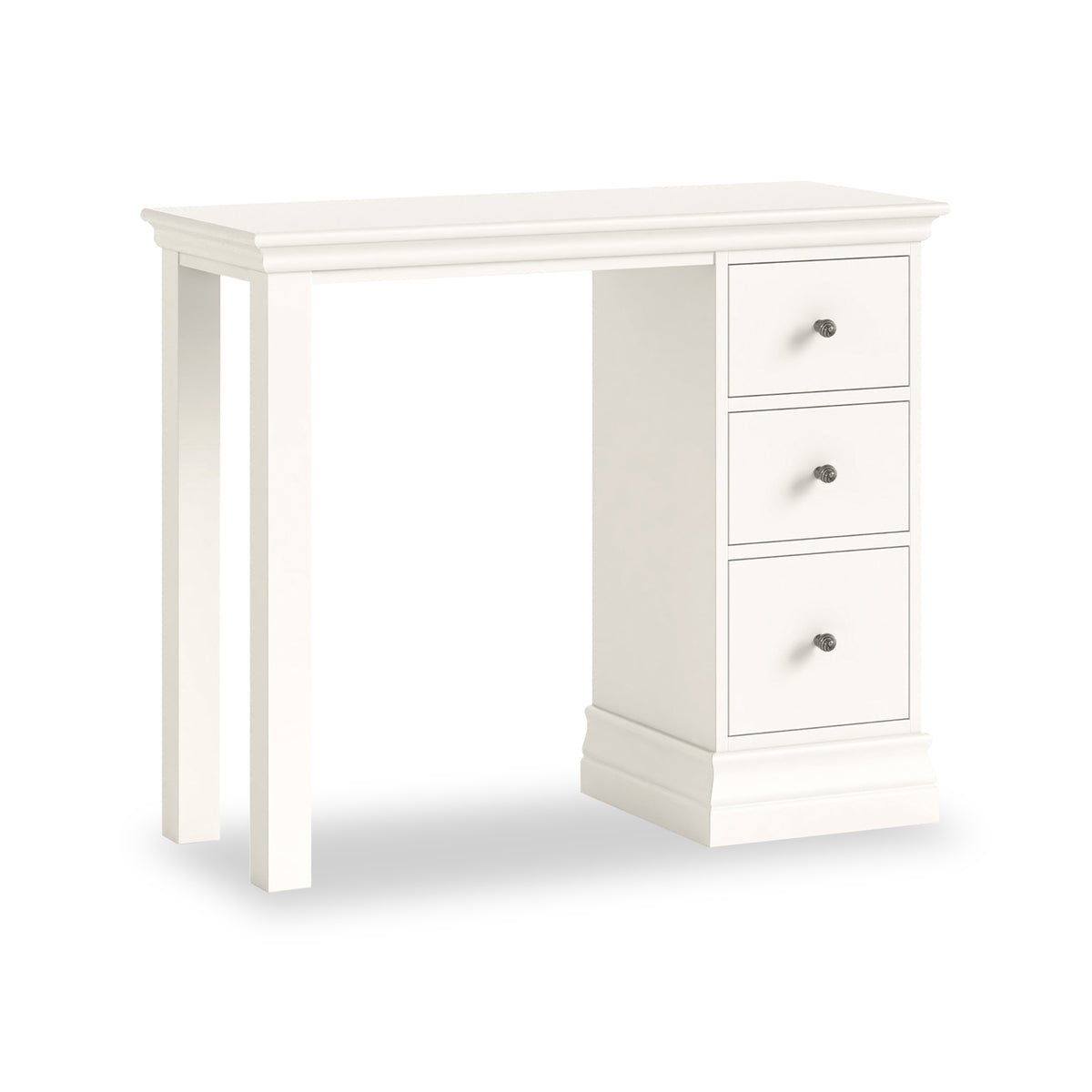 Ingleby Single Pedestal Dressing Table Coconut White from Roseland Furniture