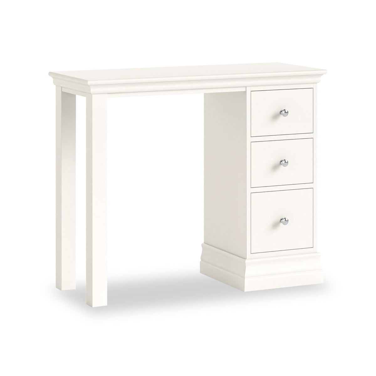 Ingleby Single Pedestal Dressing Table Coconut White from Roseland Furniture