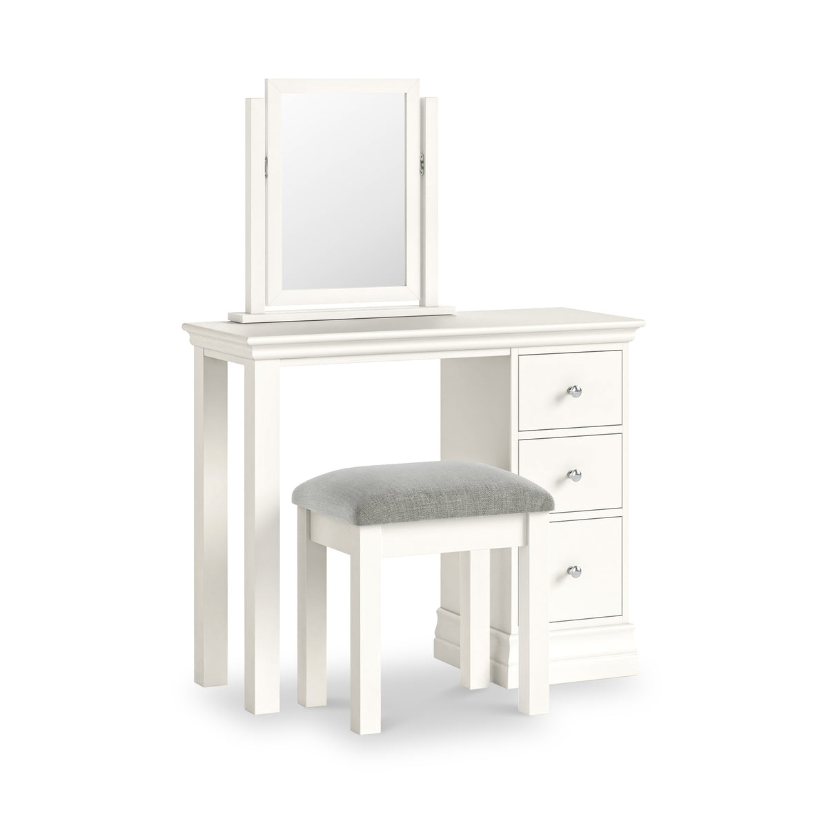 Ingleby Single Pedestal Dressing Table Coconut White from Roseland Furniture
